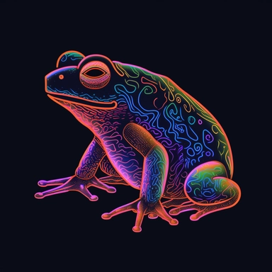 neon toad black light clipart