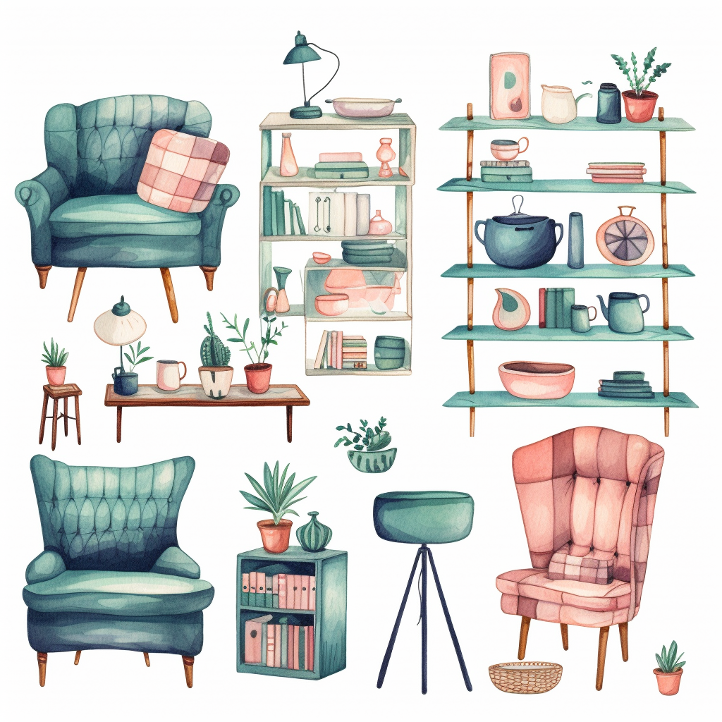 cartoon furniture cliparts