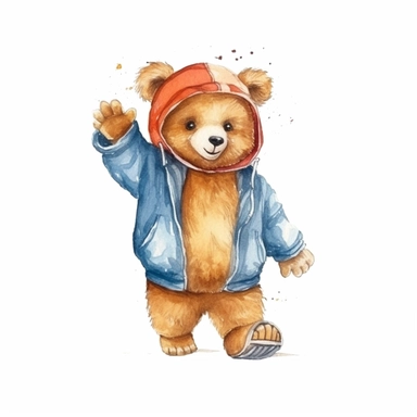 Baby Bear Wearing Clothes According To Different Weather Stock Illustration  - Illustration of cloudy, child: 155320560