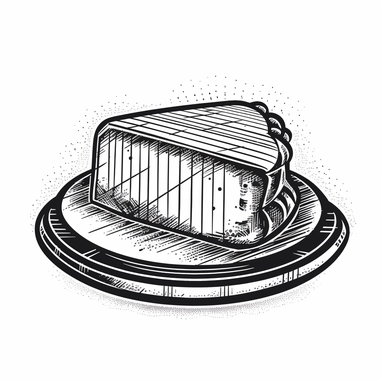 ham piece ,sticker, vintage,minimal lines, minimalism, black and white, clipart