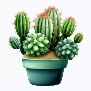 create a hand drawn watercolor clipart of a cactus, white background, 4k