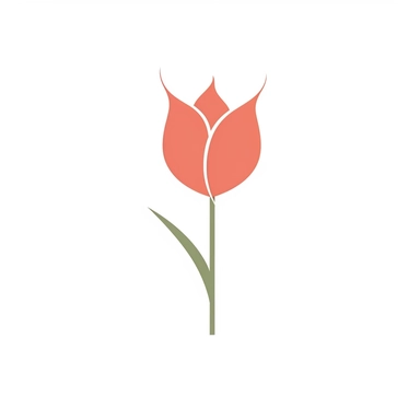 colored minimalist tulip clipart by using simple, clean lines to outline the shape of a tulip. isolated on white background, different sizes and proportions to achieve a desired look. Consider adding a slight curve to the stem for a more organic feel.