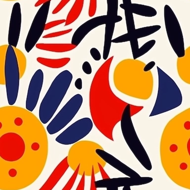 Henri Matisse gouache texture abstract sun cliparts isolated on solid white background