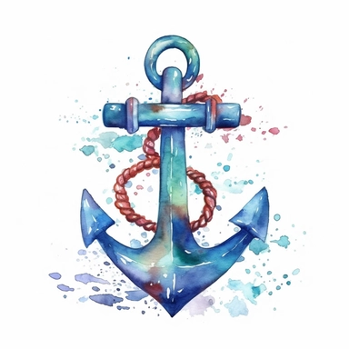 watercolor anchor clip art