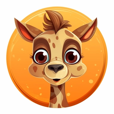 Clipart funny Baby circle head Animal vector design on white background