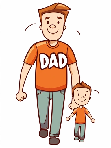 clipart with the word dad. no outline. lineart simple design