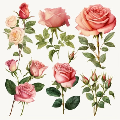 Roses Floral Bouquets clipart