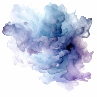 smoke blue colors, clipart, intense white and deep pastel colors, dnd, watercolor, no background, isolated on a white background, self contained, well defined edges, by amy sol and magali villeneuve and susan bourdet and ross tran, spaced out, glowy, intricate, 8k