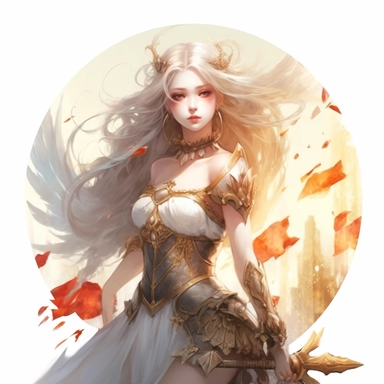 a beutiful relistic looking warrior girl standing in battle,alchemy of the soul, Takehisa Yumeji's art style, soft, glowing watercolour clipart, isolated clipart, white background