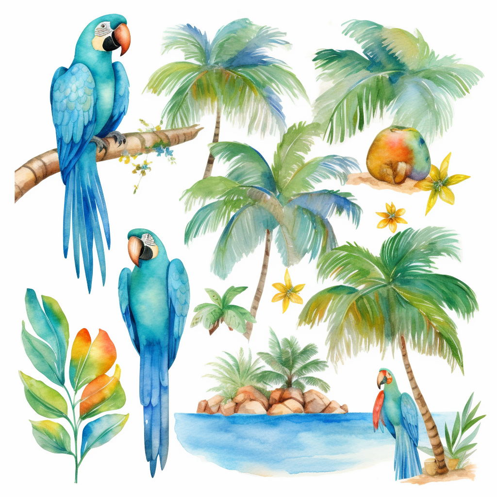 beach set cliparts