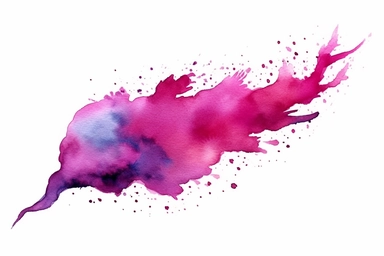 Watercolor, Imagine a comet with a tail that emits a mystical, magenta glow clipart, hd, on a white background, spaced out