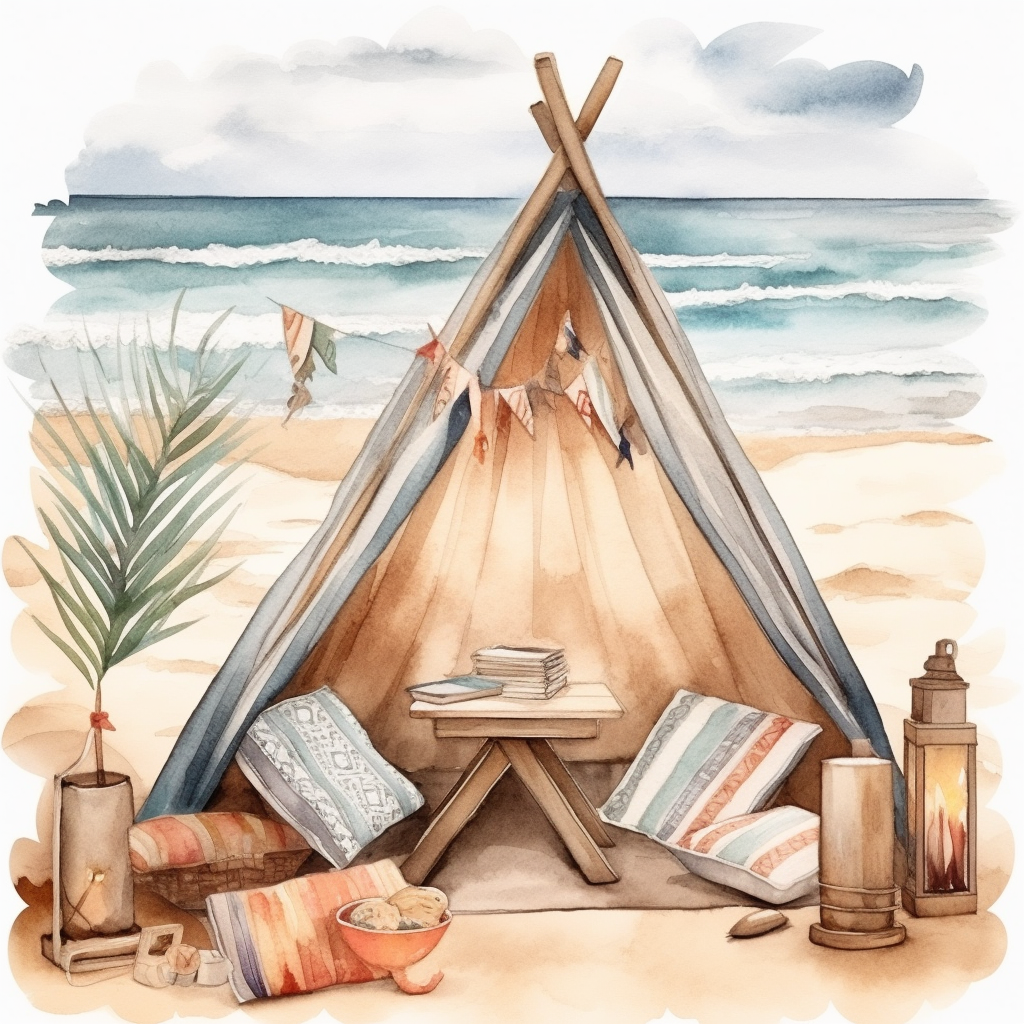 beach reading cliparts