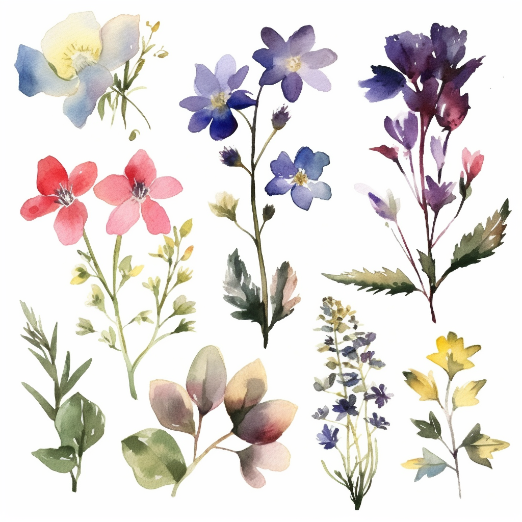 america wild flower clip art watercolors - Clip Art Library