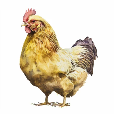 detailed watercolour yellow fully grown adult old chicken 4k clipart