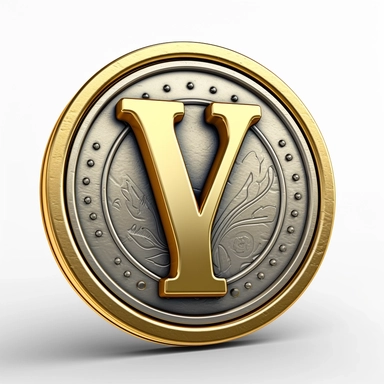 simple coin clipart with letter y