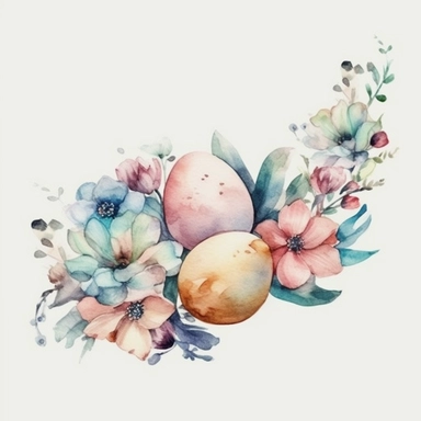 Watercolor easter corner border Clipart, easter, Minimalist Flowers Watercolor, Separated design, 8k