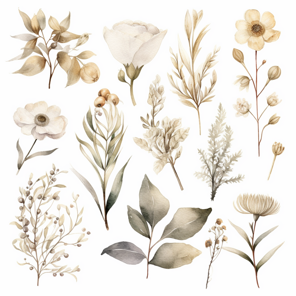 Watercolor Elegant Neutral Colors whites, creams and grays Bohemian ...