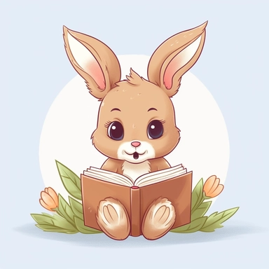 Generate a set of clipart images that are sharp and exhibit the characteristics of hand-drawn illustrations created in Procreate. The images should include various cute baby animals reading books. The style should be clean and minimalistic, with bold outlines and vibrant colors. Please ensure that the images have a resolution of at least 1000x1000 pixels and are suitable for use in digital and print media. The illustrations should appear visually appealing and suitable for use in children's book