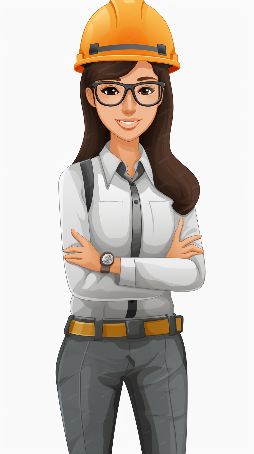 an engineer male or female, clipart style, white background - Clip Art ...