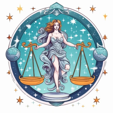 Libra Astrology clipart. White background.