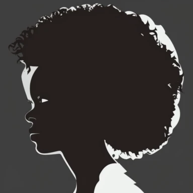 Black Woman silhouette, Afro female, hairstyle, cartoon, vector, sharp focus, super detailed, illustration, 16:9, v4, q2, 16k, High quality, clipart