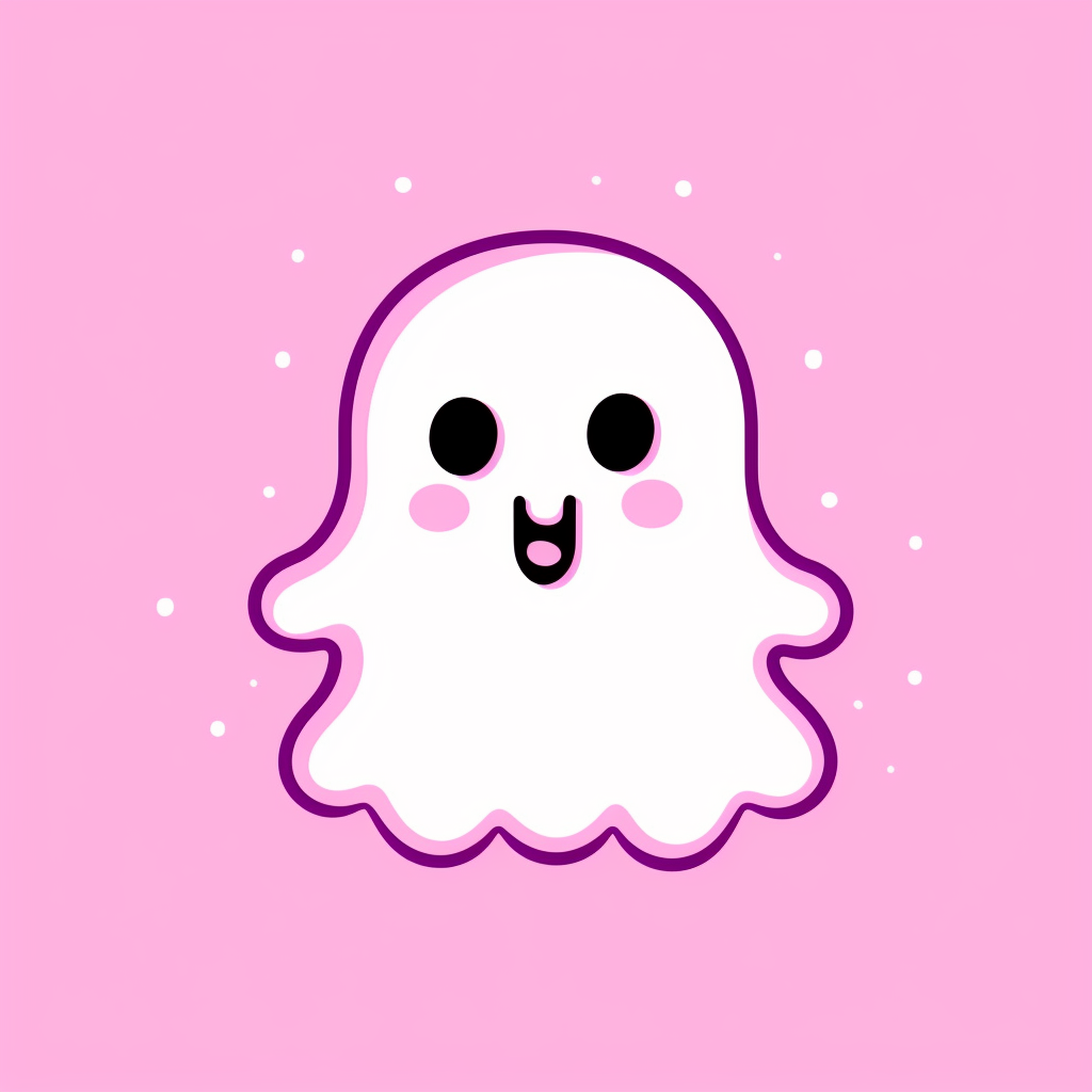 halloween spooky pink ghost cute clipart, in the style of kawaii ...