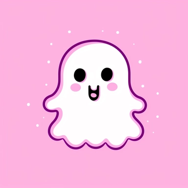 halloween spooky pink ghost cute clipart, in the style of kawaii, background is only white