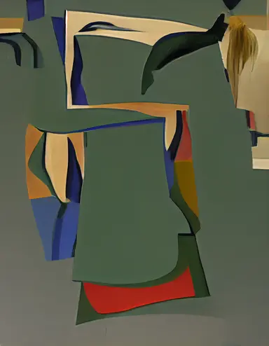 A painting by Willem De Kooning and Dana Schutz. 3D 1990s Clipart