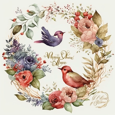 valentines wreath watercolor clipart