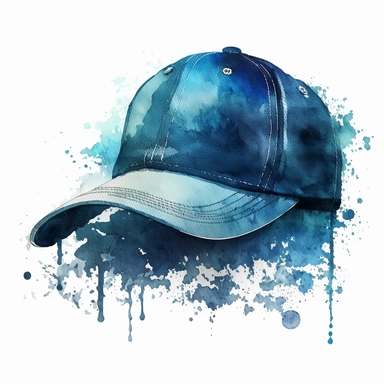 blue baseball cap watercolor clipart