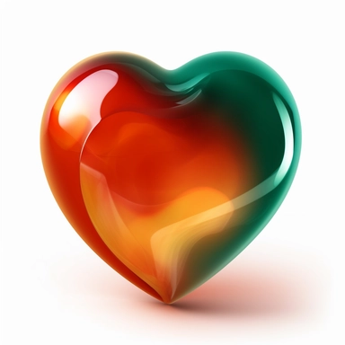 red heart free heart clipart, in the style of realistic usage of light and color, zbrush, dark orange and emerald, white background, soft focus lens, neogeo, realistic detailing