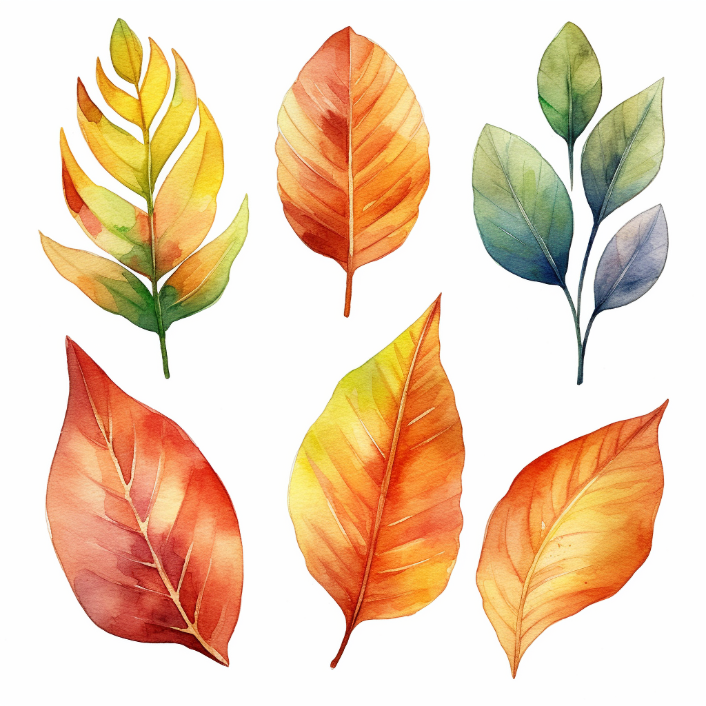 different leaves clipart
