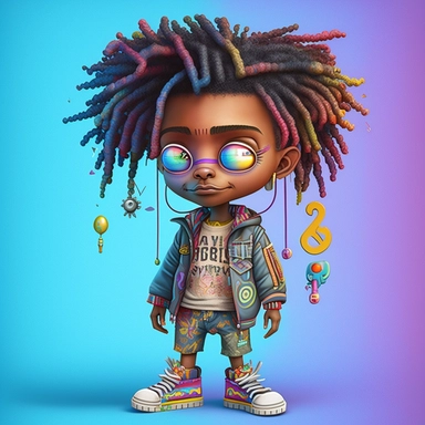 african american boy lil pump pixar style - Upscaled by @finesseprofessor (fast)clipart, afro ,Full body with legs , woodstock , punk rock , rainbow dredloacks Highly detailed close-up portrait , standing , Nicoletta Ceccoli, Mark Ryden, lostfish, Earl Nor, global lighting, divine rays, detailed and intricate surroundings, sf, intricate artwork masterpiece, ominous, matte painting movie poster, blue ratio, trending on cgsociety, intricate, epic, trending on artstation 8k- Upscaled by @JerzieGurl
