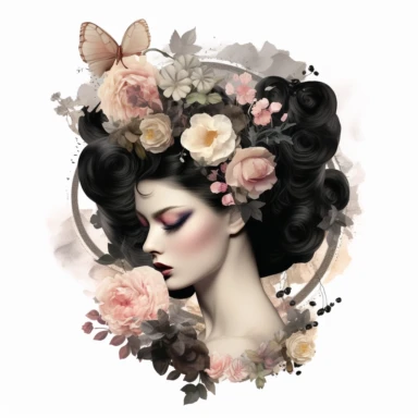 Rosa Moyesli Clipart Card Making, Mixed Media, Craft, black velvet, white background,
