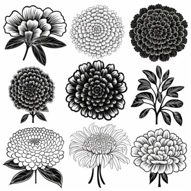 mums icon clipart set, vector, contour, isolated white background, 8k,