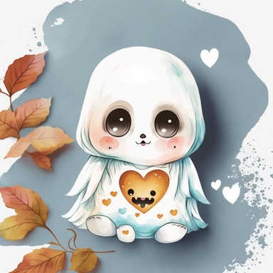 Baby Ghost Clipart PNG Watercolor Cute Halloween T-shirt Sublimation