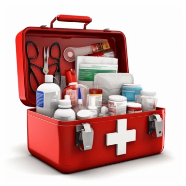 clipart First aid kit, Photo realistic, white background