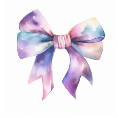 watercolor realistic hair bow single design clipart, white background, 8k