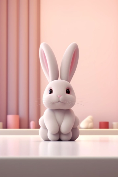 ed small bunny clipart, in the style of unreal engine 5, vray tracing, subtle pastel tones, rollei prego 90, white and pink, dutch and flemish