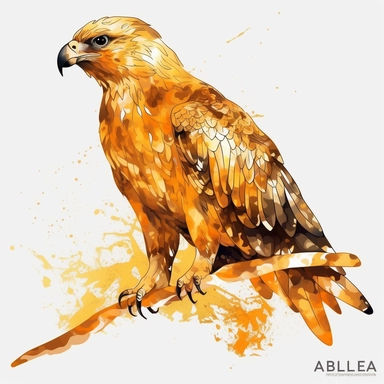 vector art, logo design, Golden Eagle on the branch drawing,Golden Eagle on the branch clipart, transparent background, 4k quality, flawless drawing , Alebrije, abstract, Illustrators, by Sabbas Apterus