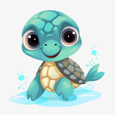 cartoon, super cute, baby sea turtles clipart transparent background