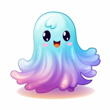 Kawaii Ghost Clipart Rainbow Halloween clipart. white background
