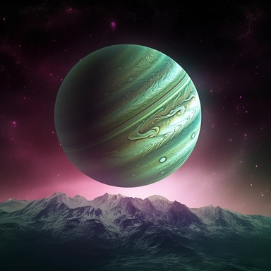 Clipart, A beautiful aurora on a distant gas giant, hyperrealistic, hyper high definition