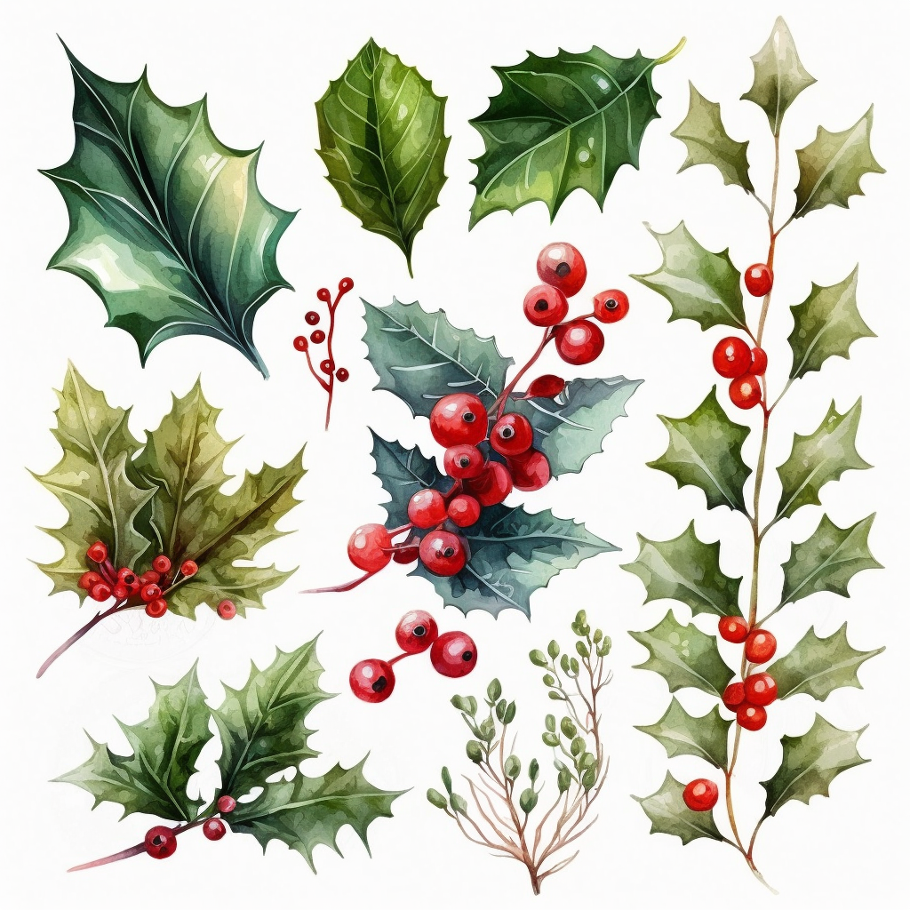 christmas leaves cliparts