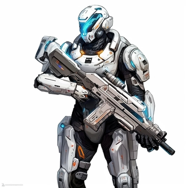 advanced of the future like 2090 combact assault artillary large bore mounted firearms ,clipart , white baground ,mordern armour