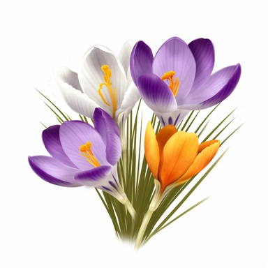 crocus flower clipart on white background