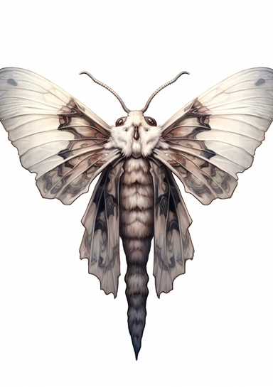 Skull Moth Clipart on white background, death's head moth, realistic, details, high resolutions, white background