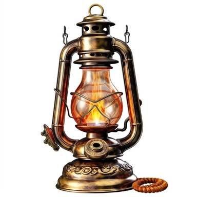 antique oil lamp, white background, clipart--q2--v5.1