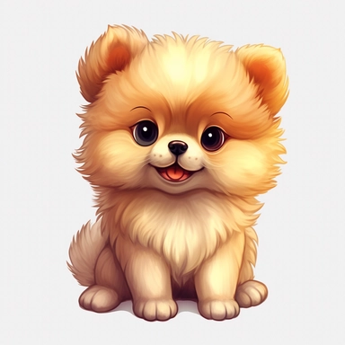 Please express a cute Pomeranian puppy clipart