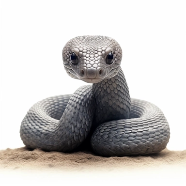 black mamba safari baby animal photorealistic clipart,on white background